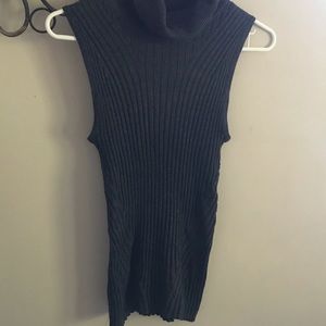 Philomena Petti Gray Sleeveless Turtleneck Sweater